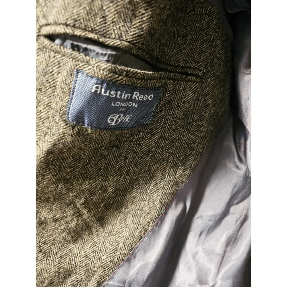 Austin Reed Men's Brown Tweed Herringbone Blazer Sport Coat Size 42S